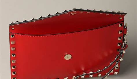 Valentino Red Designer Clutch Handbag Crochet Vintage Lambskin Chanel Quilted