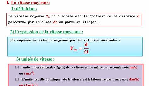Calculer vitesse moyenne - Maelynn.fr