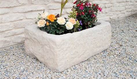 Grande vasque de jardin en pierre reconstituée, sur pied