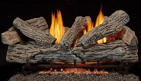 Emberglow Savannah Oak 30 in. VentFree Propane Gas Fireplace Logs with
