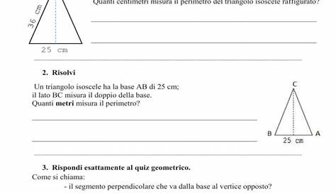 Esempio di prova di verifica geometria classe 3° scuola primaria