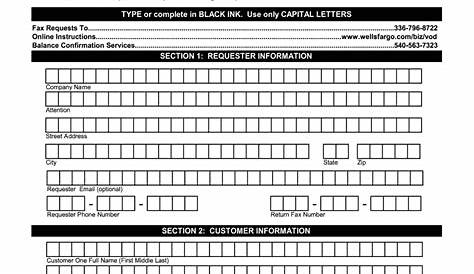 Wells Fargo Account Verification Form 2020-2022 - Fill and Sign