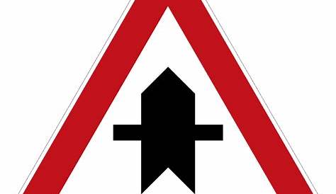 Verkehrszeichen-Bedeutung: schwarzes Kreuz vor rotem Dreieck