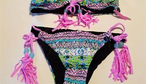 Victoria Secret Swim Suit Underwire Padded Push-Up 34C / Bottoms M #