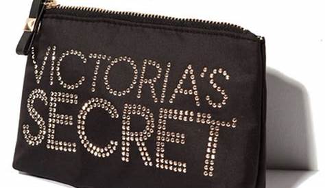 Victorias Secret Travel Cosmetic Makeup Bag Black Faux Leather | Makeup