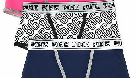 Victoria's Secret PINK Varsity Shorts Two Tone Pockets Logo Stretch NWT