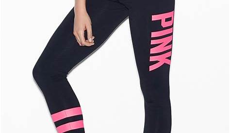Victoria's Secret VS Pink Yoga Bling Legging Rose Gold Leopard Black