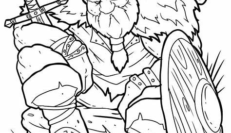 Viking Warrior Coloring Page - Free Printable Coloring Pages for Kids