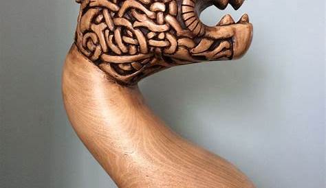 Houten Hand Carved Viking Dragon Head Sculpture Oseberg | Etsy