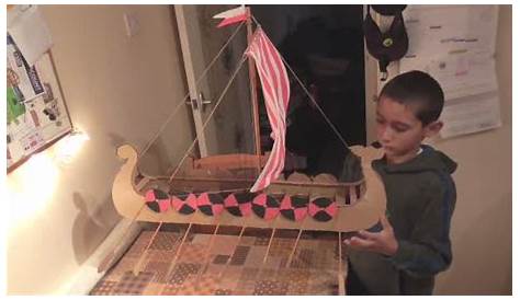 Viking boat craft activity for children. Learning history Empaques De