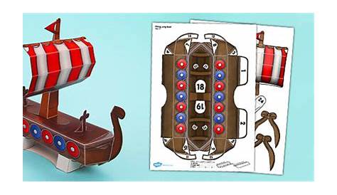 Free Printable Viking ship, vintage papercraft. | Paper models, Paper