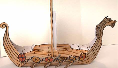 FREE Viking Longboat Template Printables by PlanBee