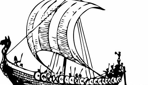 Boat ship art print Viking boat illustration by sampanink Wave Drawing