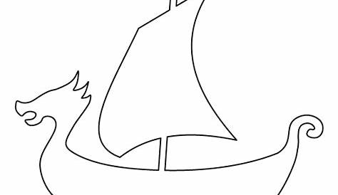 Template for a viking ship (free). Create your own figure head and flag