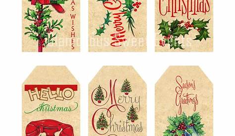 Download Free Printable Vintage Christmas Gift Tags for Holiday Wrapping