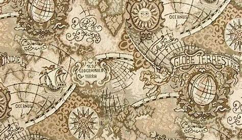 Vintage World Map 1 fabric - whimzwhirled - Spoonflower