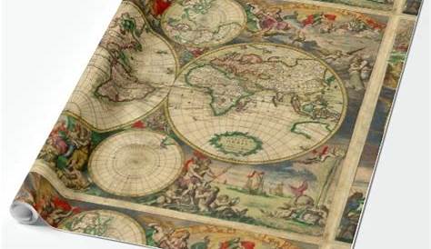 Vintage World Map Wrapping Paper – Burson and Reynolds