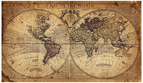 Buy Vintage Antique World Map wallpaper - Free US shipping at Happywall.com
