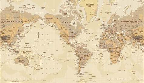 Vintage world map in 2020 | Map wall art, World map wall art, Map