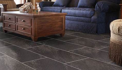 Spectra Dark Grey Stone Tile Luxury Click Vinyl Flooring