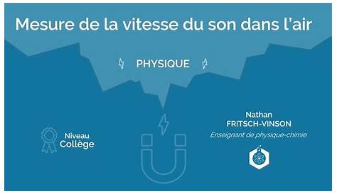 la vitesse du son dans la matière – sciences physiques -chimie