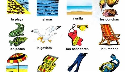 A2. VOCABULARIO DE LA PLAYA | Vocabulaire espagnol, Parler espagnol et