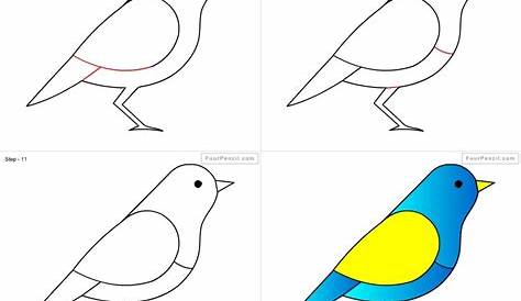 zeichnen ideen einfach anleitung | Vögel zeichnen, Kritzel-zeichnungen