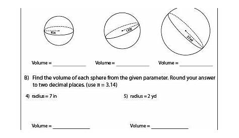 Volume Of Sphere Worksheet With Answers
