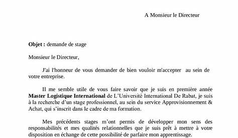 Télécharger Exemple Demande Stage PDF et word | Cours génie civil