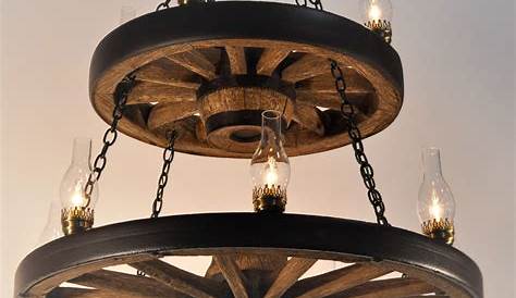 Idea For Lighting To Build Wagon Wheel Pendant Globe Lights Chain