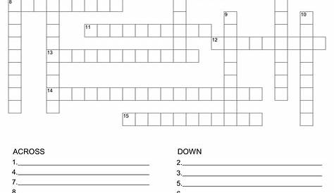 9 Best Images of Blank Crossword Puzzle Worksheet Blank Crossword