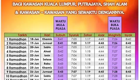 Jadual Solat Shah Alam / Jadual Waktu Solat Selangor 2021 / 1442-1443H