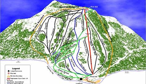 1936 Warner Mountain Ski Area Map New England Ski Map Database