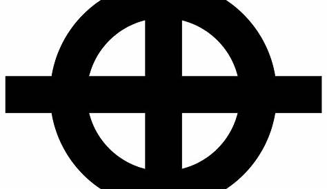 Kreuz in einem Kreis-Symbol, schwarz monochrome Stil Vektor Abbildung