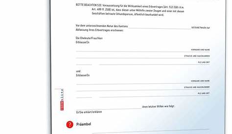 Erbvertrag in der Schweiz - Rechtslage, Inhalt & Kosten