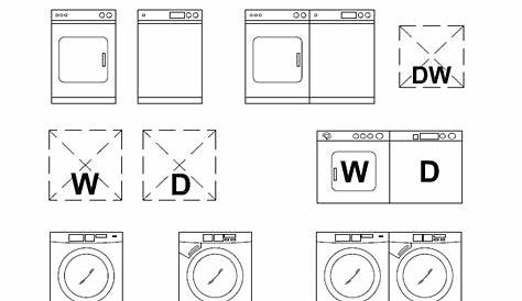 Washing Machine Front Load CAD Blocks Drawing - Cadbull
