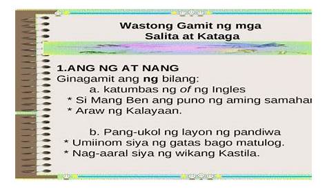 WASTONG GAMIT NG SALITA - [PPT Powerpoint]