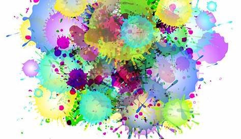Multicolored watercolor paint splatters Royalty Free Vector