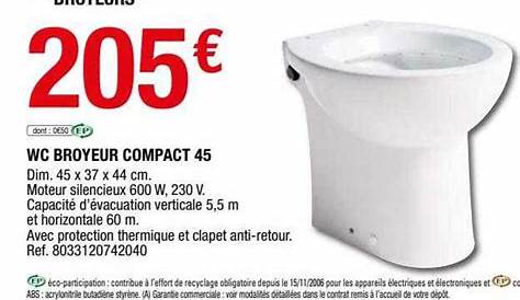 Wc Broyeur Compact 45 Fiche Technique WATERMATIC WC , Avec Option Lavemains