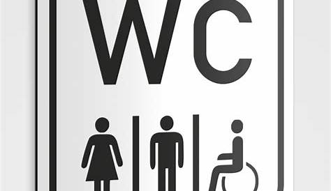WC Hinweisschild,WC Schild-Toilettenaufkleber, weiß