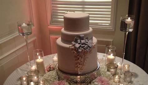 Outdoor Wedding Reception Three Tier Round White Cake with White Roses