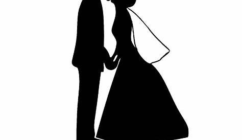 Wedding Couple Silhouettes Png Clip Art - Wedding Couple Silhouette Png