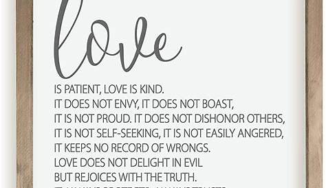 Christian Typography Print - 11x14 inch - Love is Patient, Love is Kind