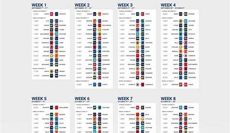 Nfl Week Printable Schedule Customize and Print