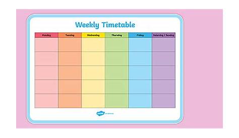 Daily Schedule for Kids - Free Cute Editable Timetable Template