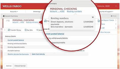 Routing & Account Number Information for Your Wells Fargo Accounts