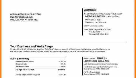 New 2023 Wells Fargo Bank Statement Template - Combined Statement of