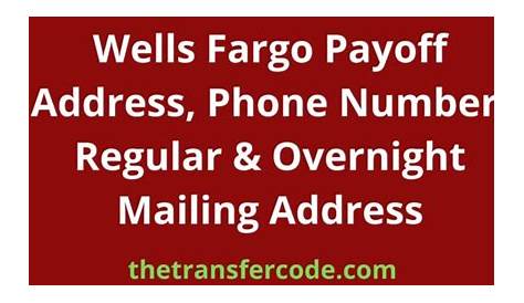 Wells Fargo Lienholder Address 2023, Auto Loan Mailing