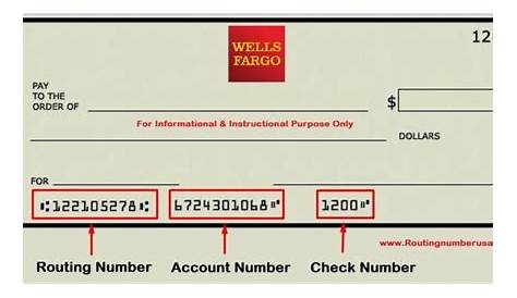 Routing & Account Number Information for Your Wells Fargo Accounts in