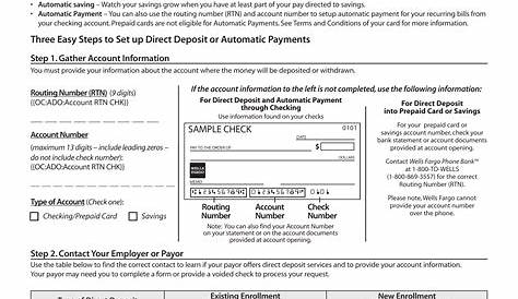 Wells Fargo Direct Deposit Form - change comin